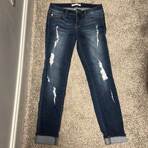 EUC KanCan Distressed Skinny Jeans Size W7 (27)